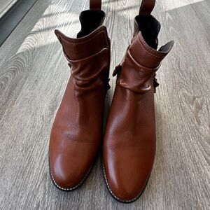Cole Haan Chestnut Leather Ankle Booties